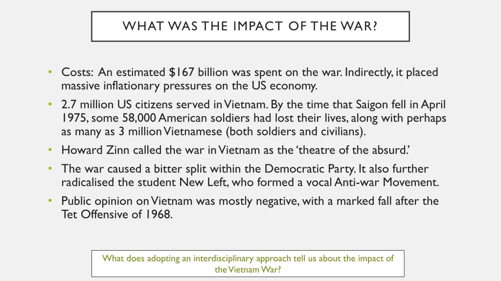 what was the impact of the war