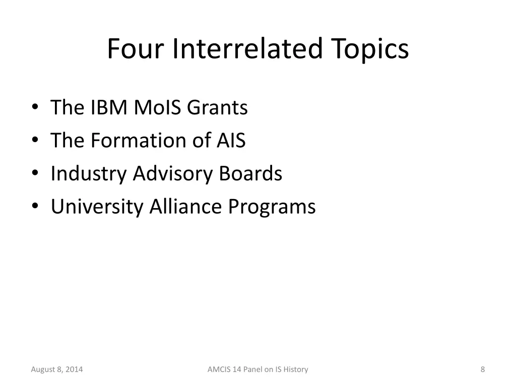 four interrelated topics