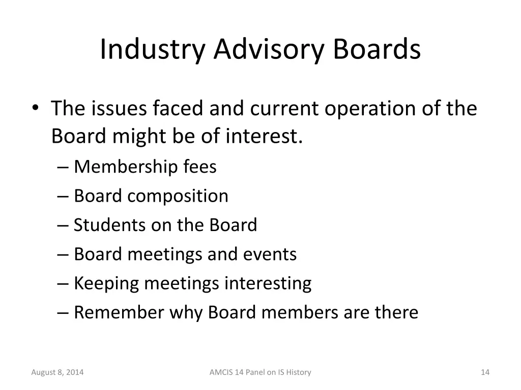 industry advisory boards 1