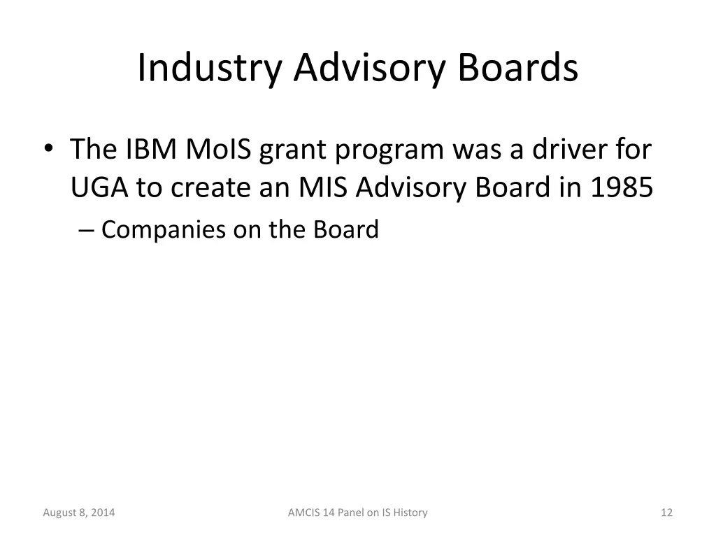 industry advisory boards