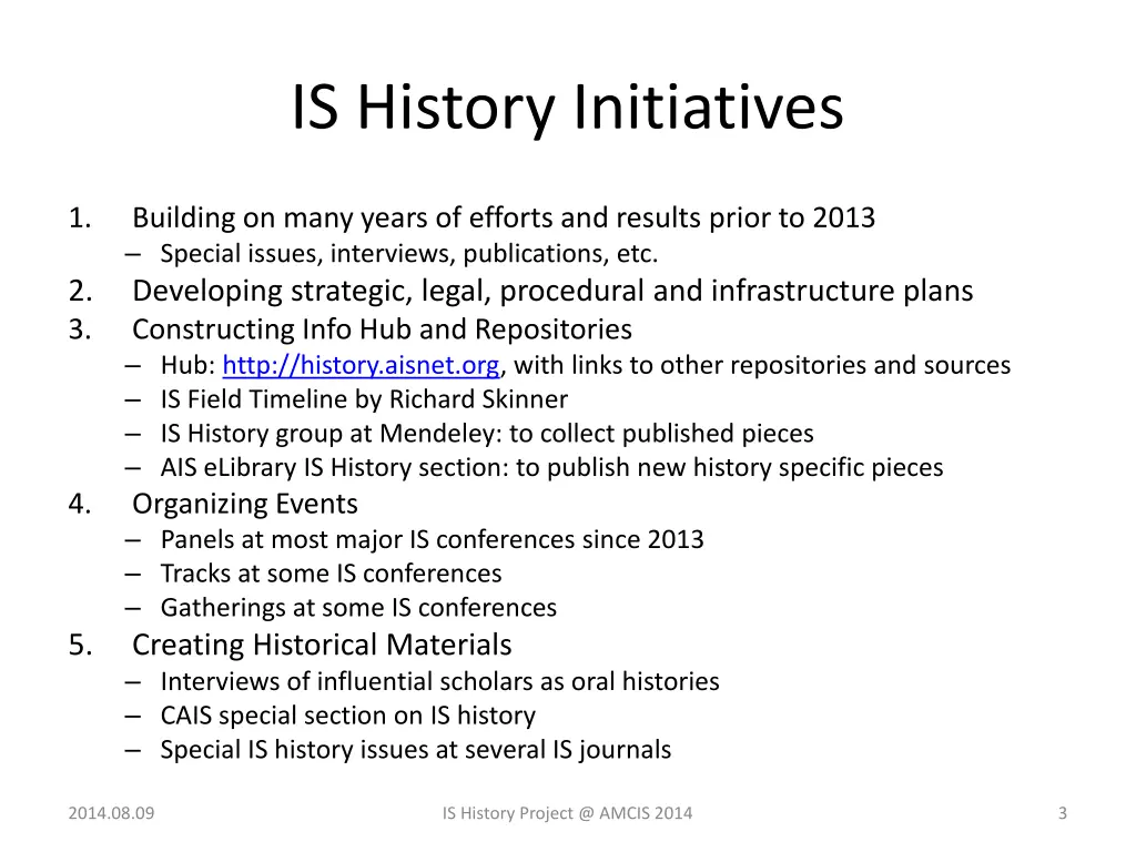 is history initiatives