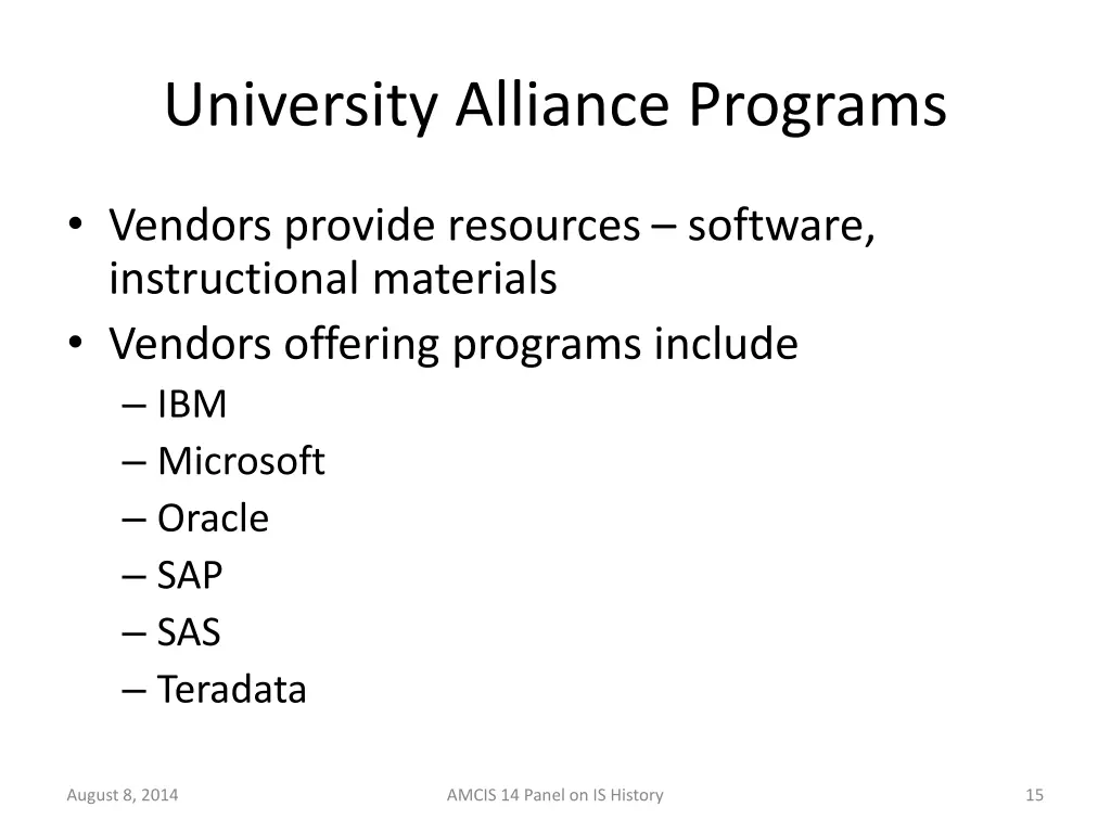 university alliance programs