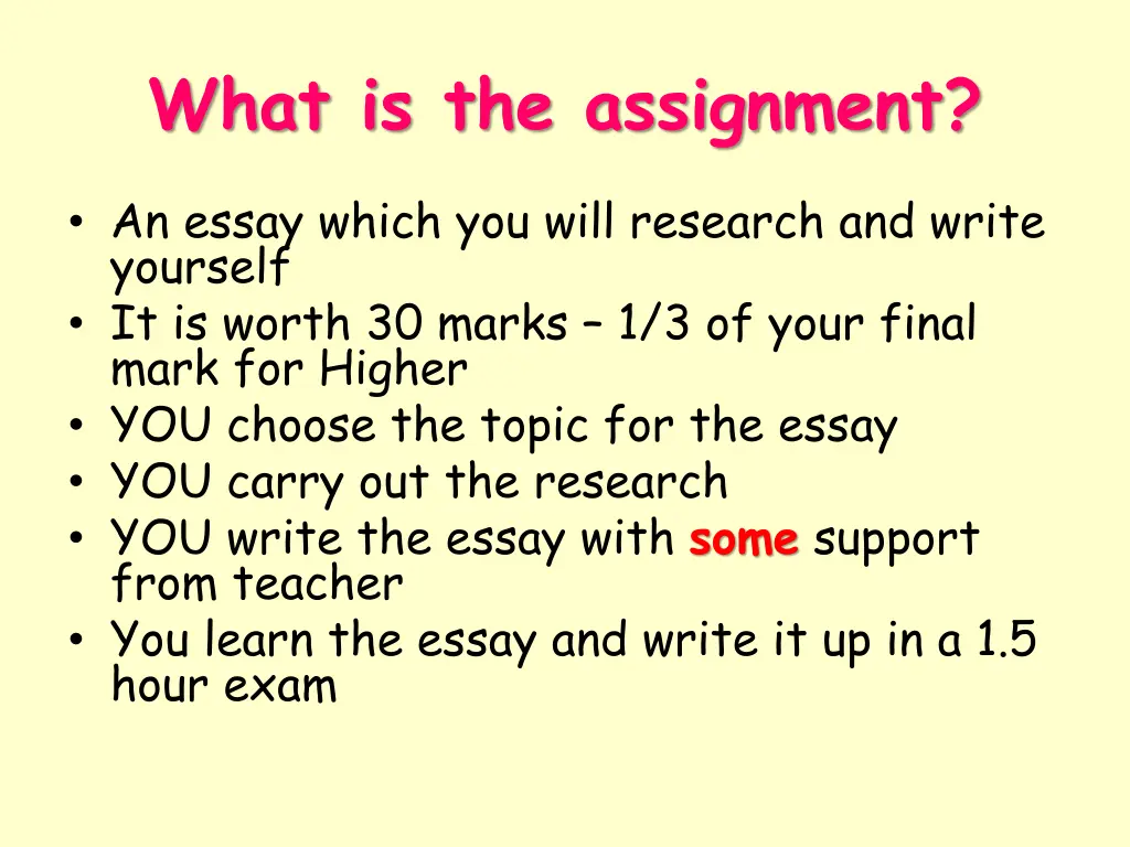 what is the assignment