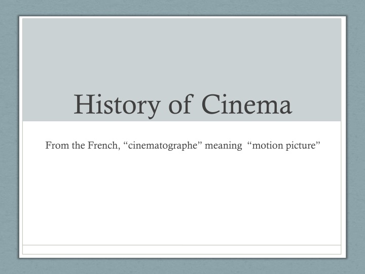 history of cinema