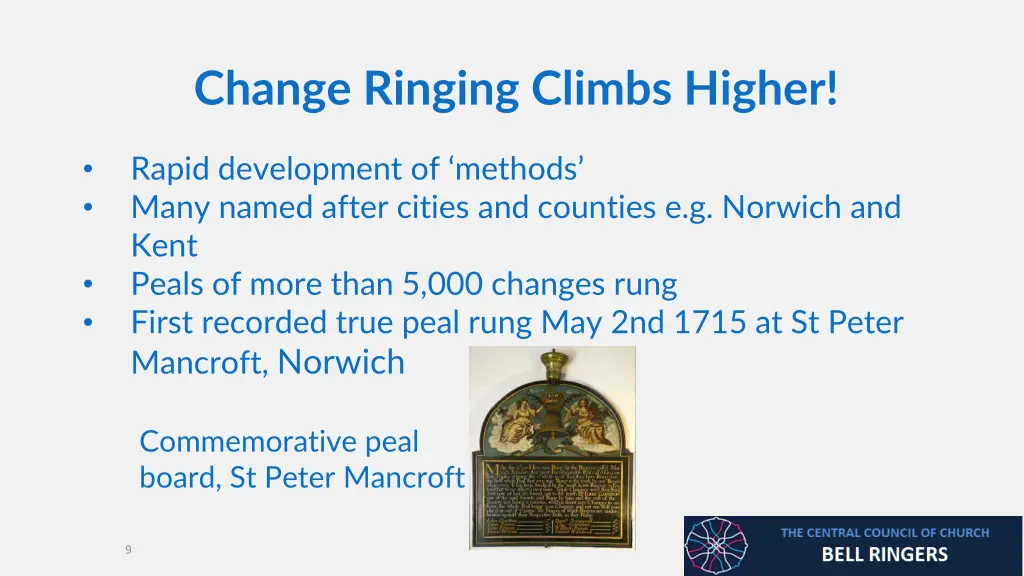 change ringing climbs higher