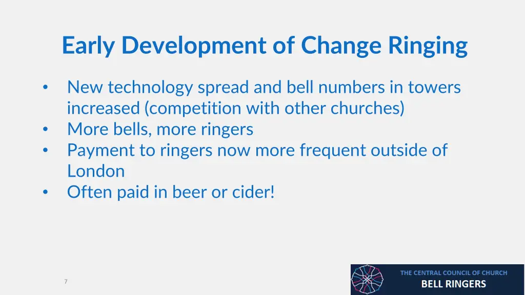 early development of change ringing