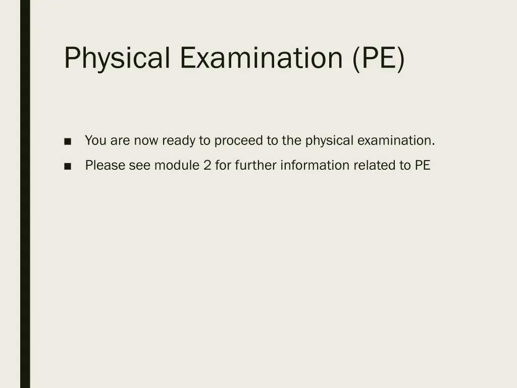 physical examination pe