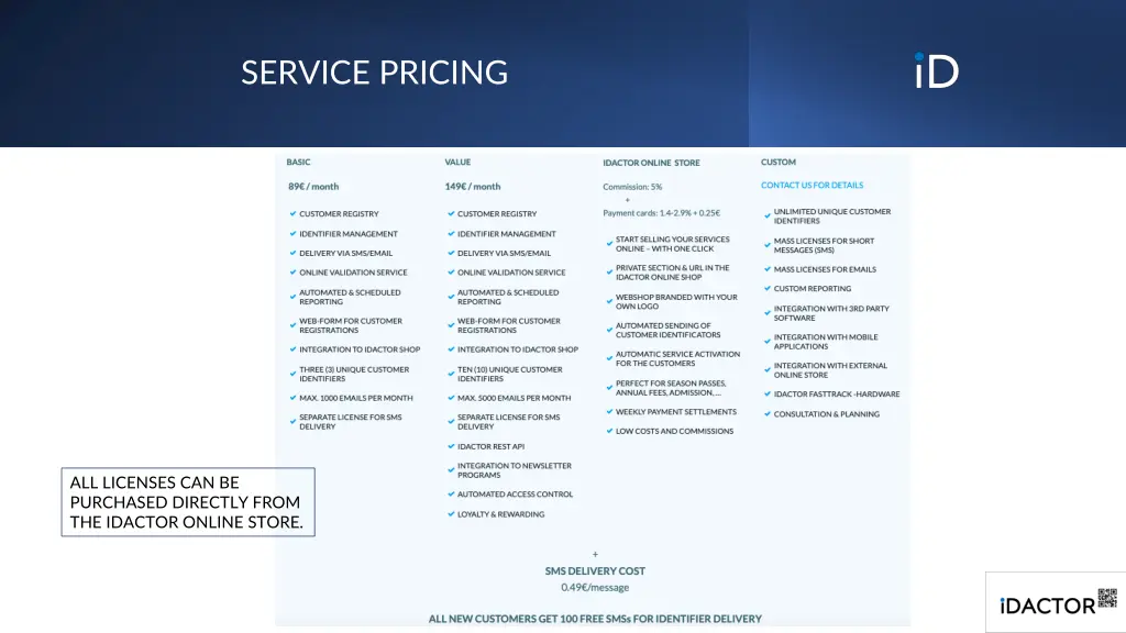 service pricing