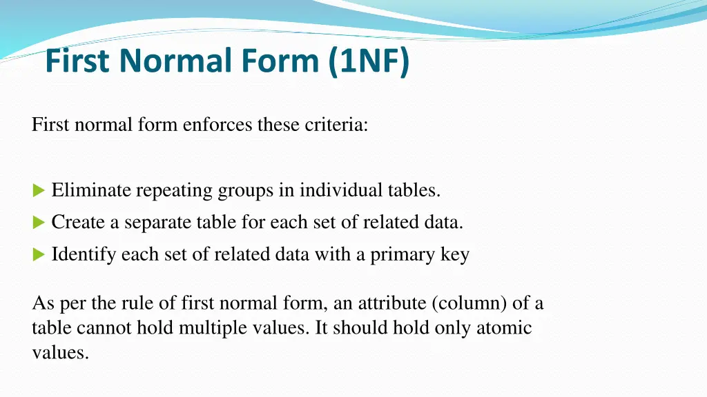 first normal form 1nf