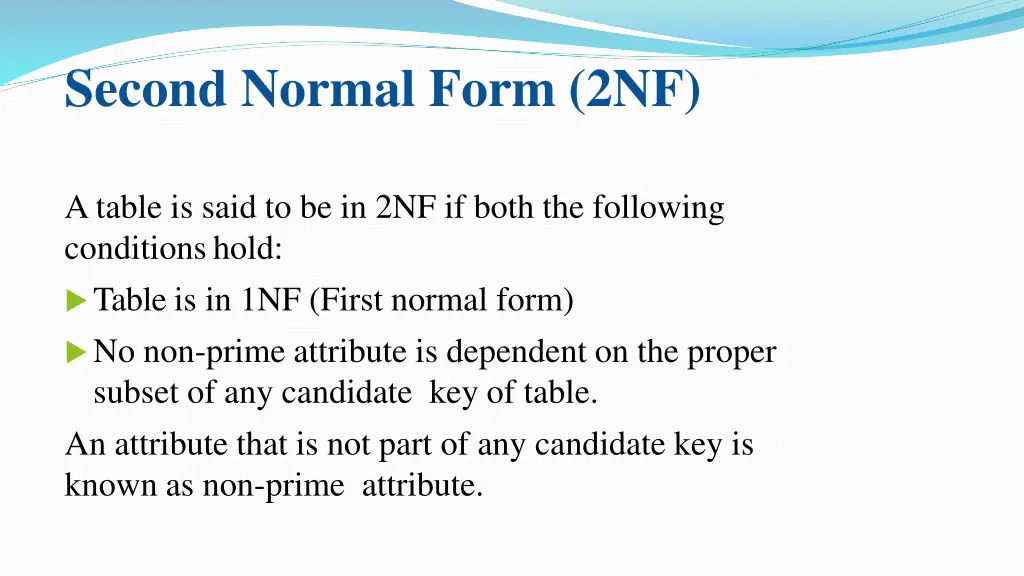 second normal form 2nf