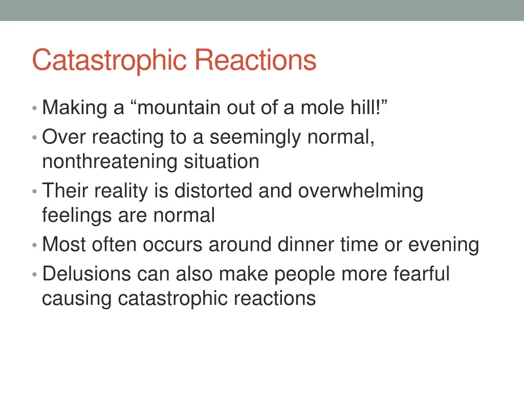 catastrophic reactions