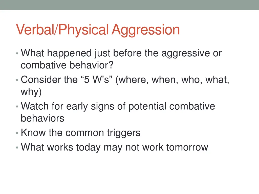 verbal physical aggression