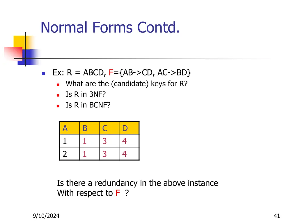 normal forms contd 3