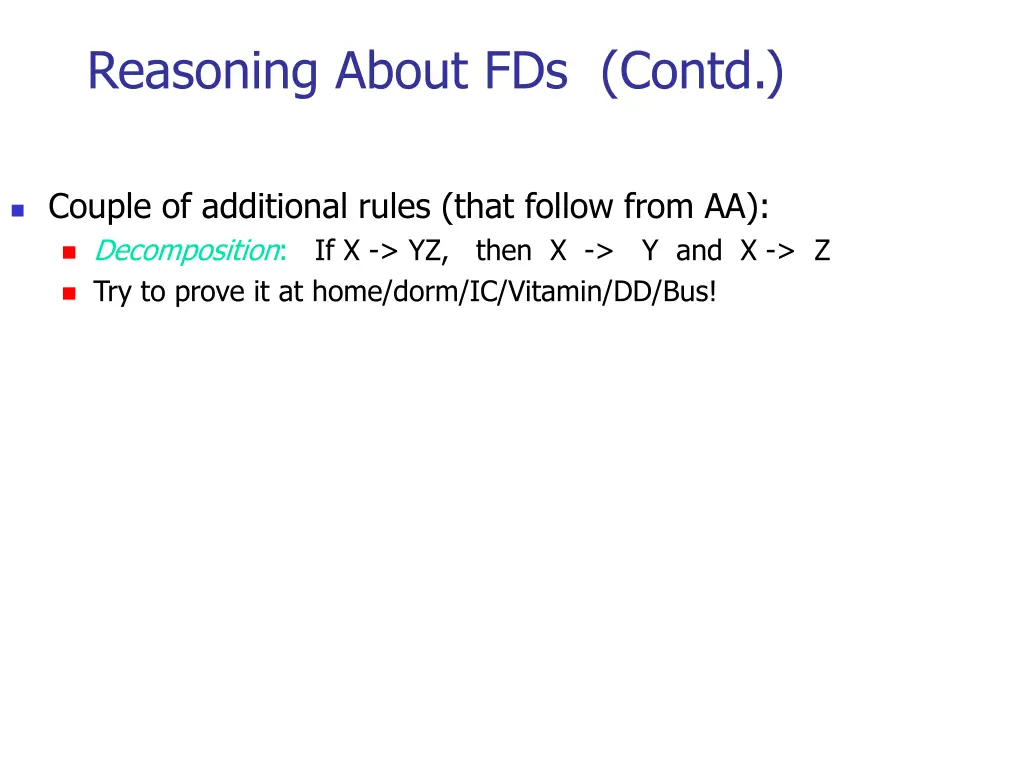 reasoning about fds contd 1