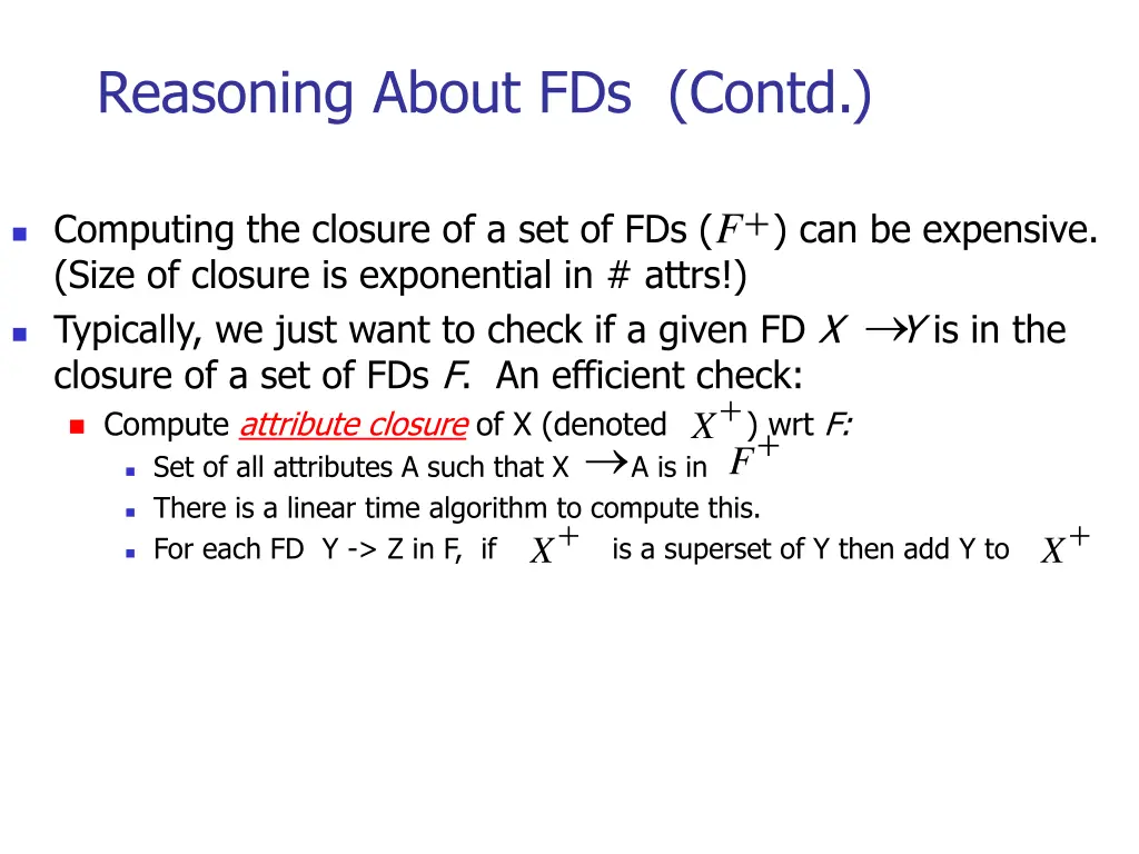 reasoning about fds contd 4