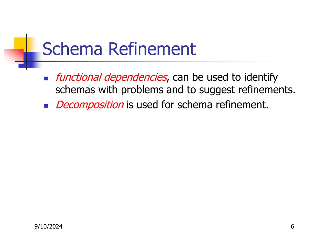 schema refinement