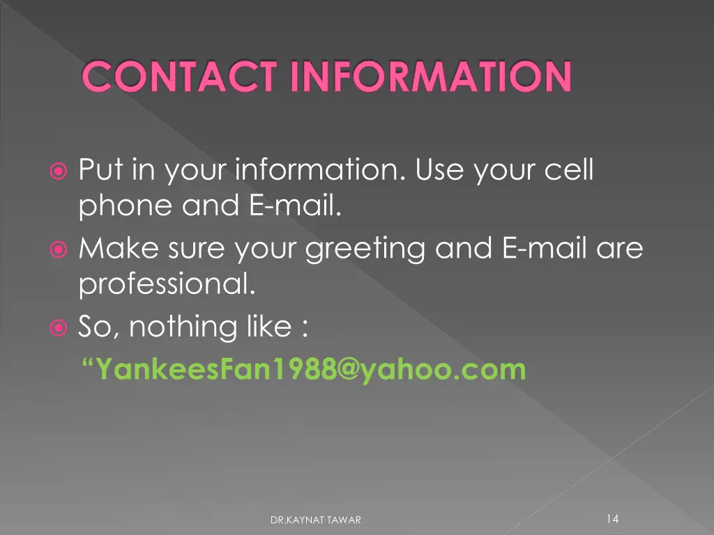 contact information