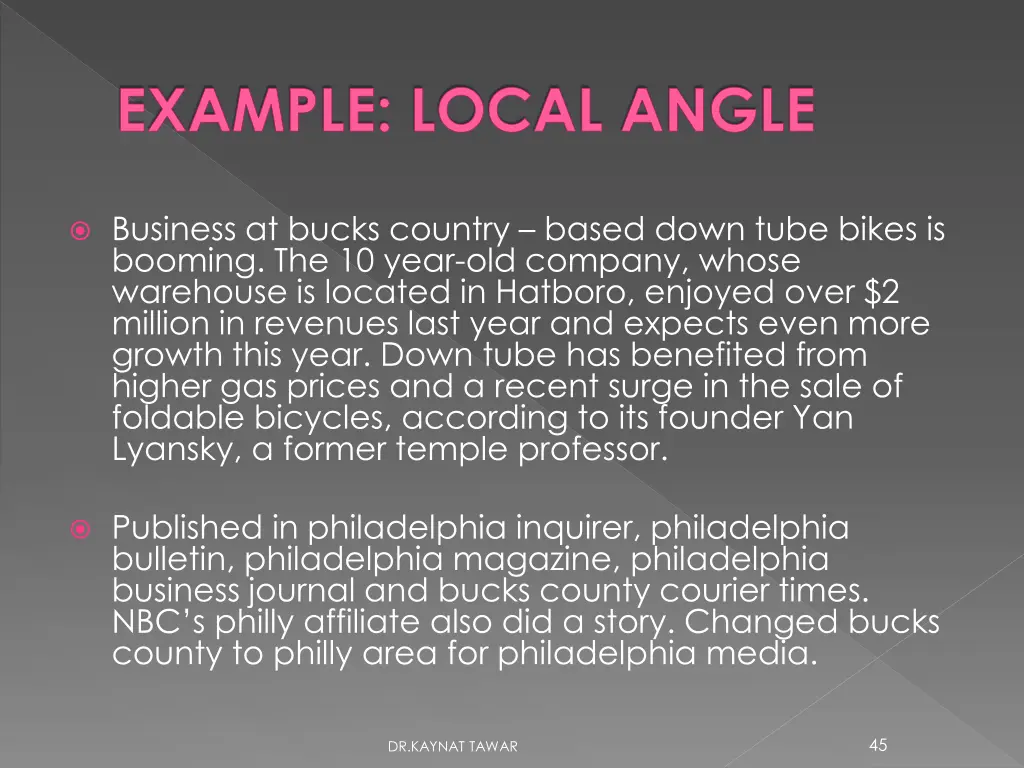 example local angle