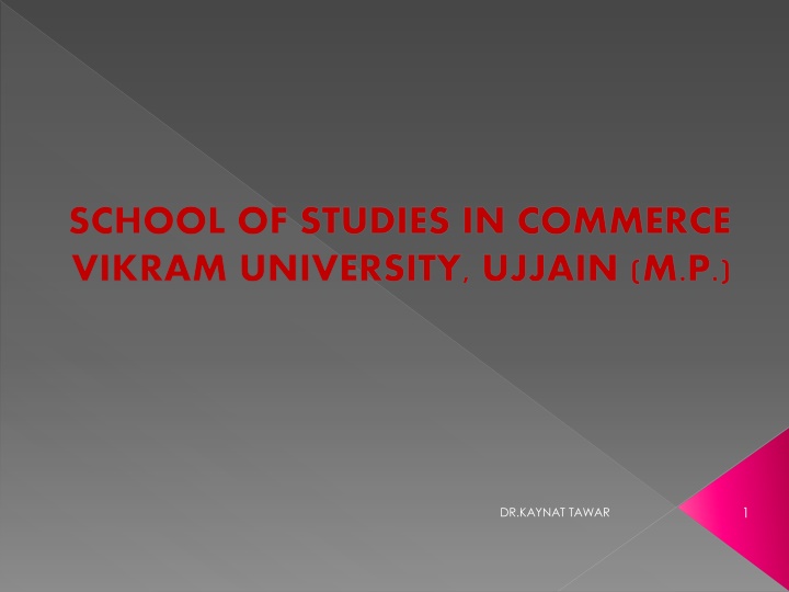 school of studies in commerce vikram university