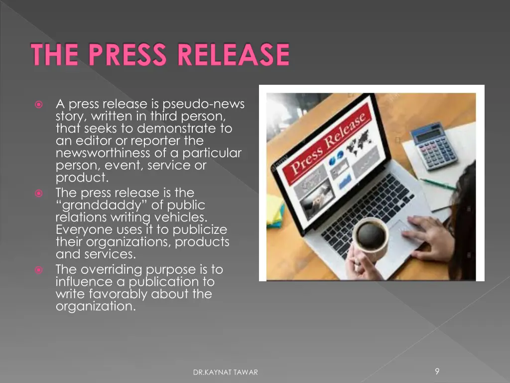 the press release