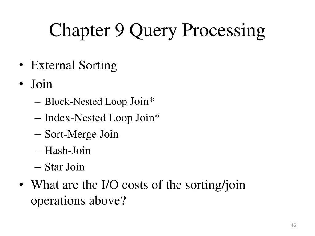 chapter 9 query processing