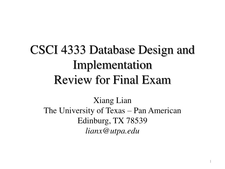 csci 4333 database design and implementation