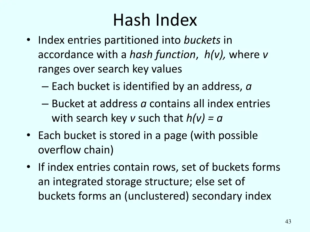 hash index