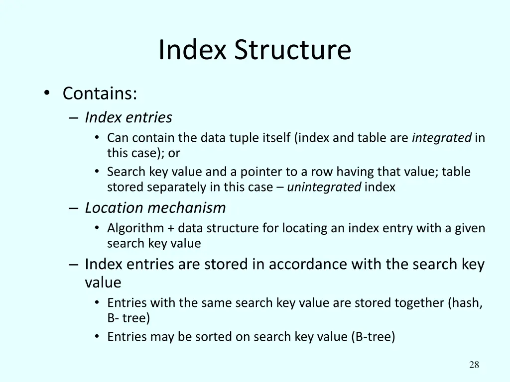 index structure