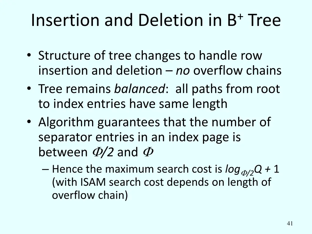 insertion and deletion in b tree