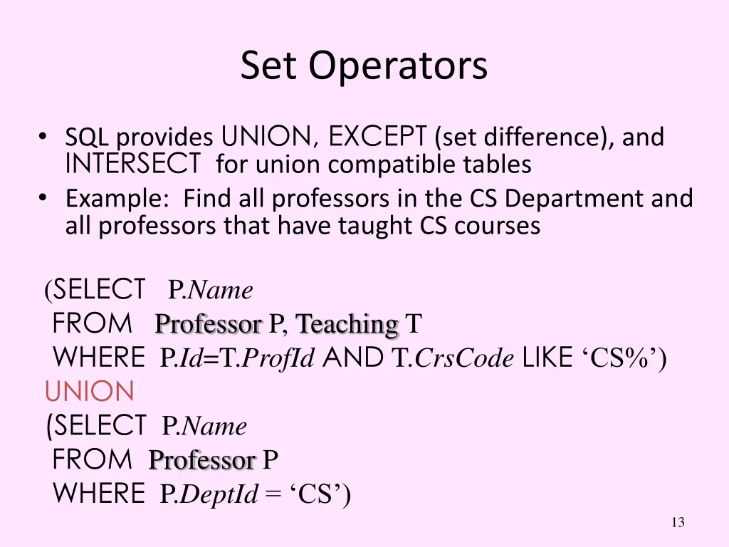 set operators 1