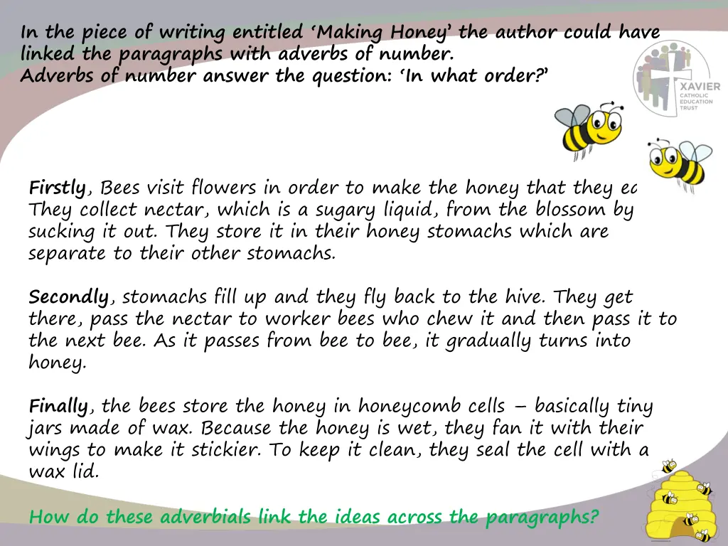 in the piece of writing entitled making honey 1