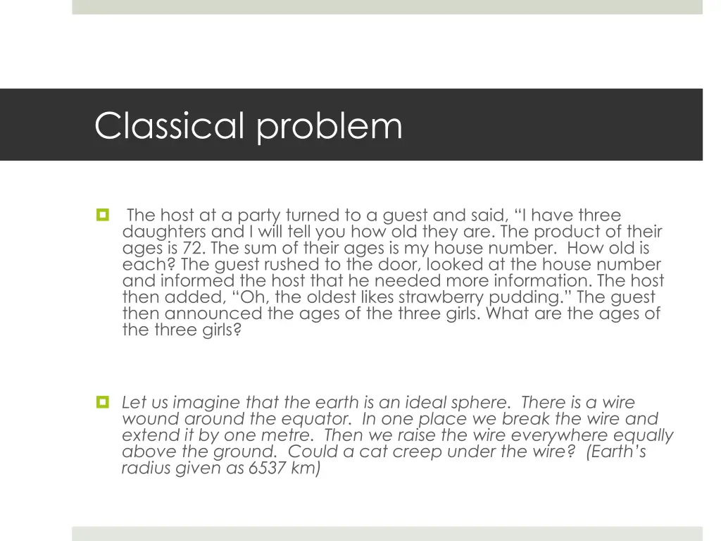 classical problem