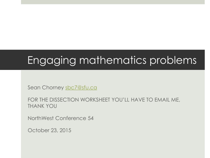 engaging mathematics problems