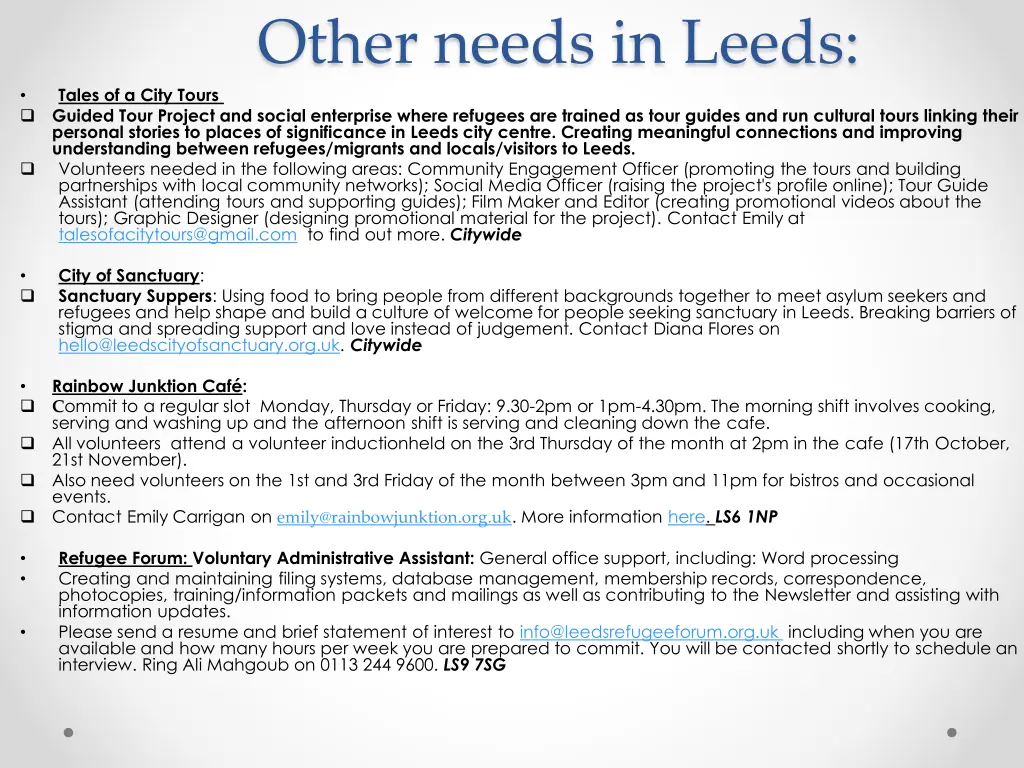 other needs in leeds