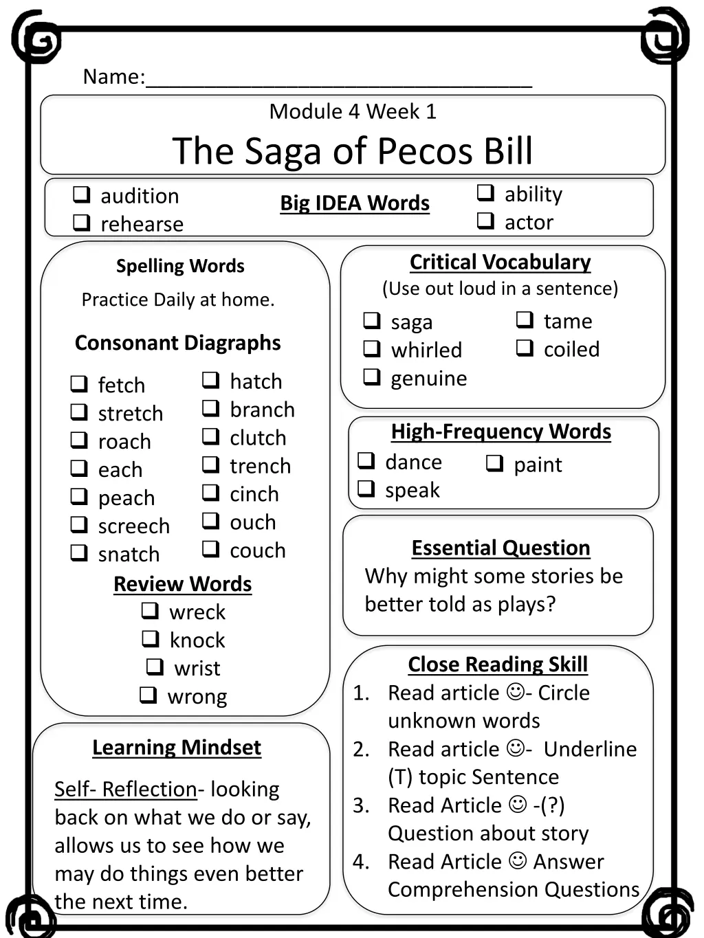 name module 4 week 1 the saga of pecos bill