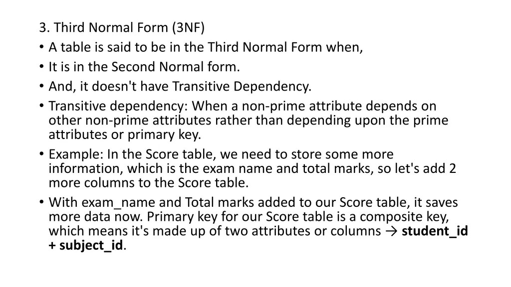 3 third normal form 3nf a table is said