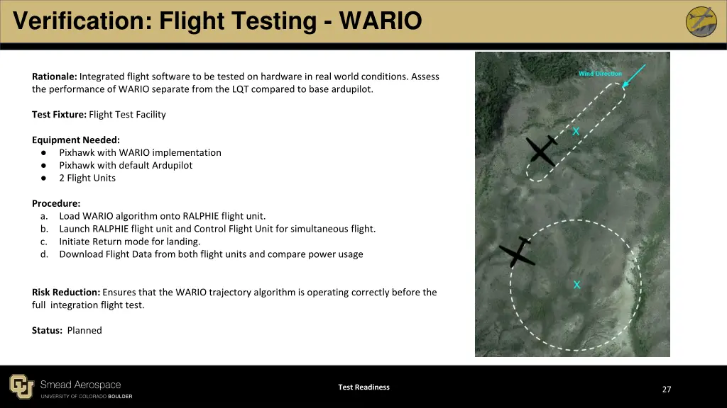 verification flight testing wario