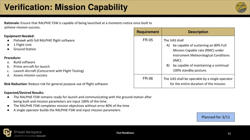 verification mission capability