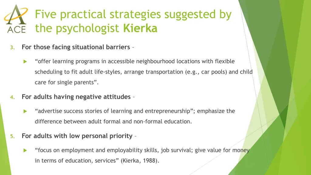 five practical strategies suggested 1