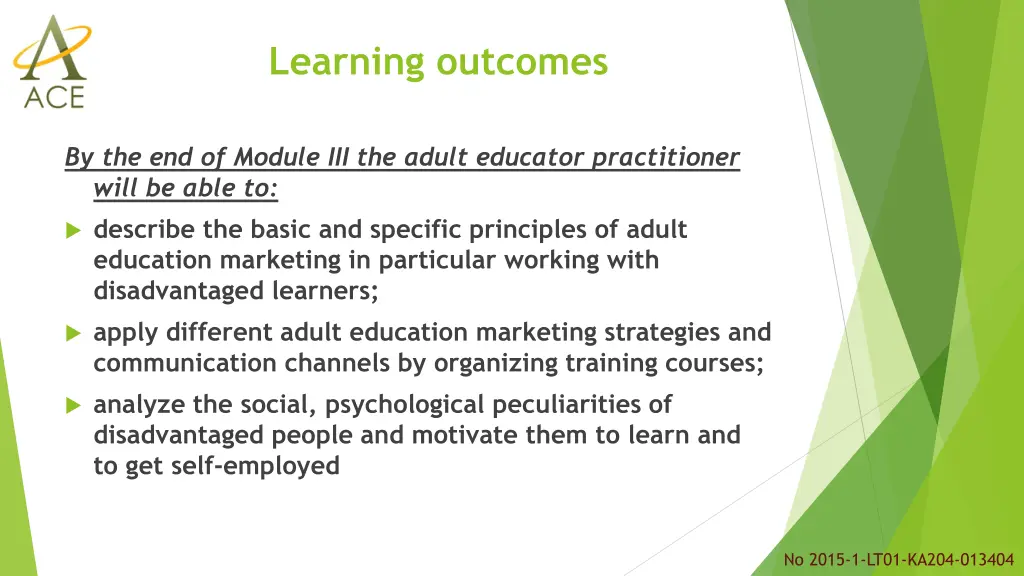 learning outcomes