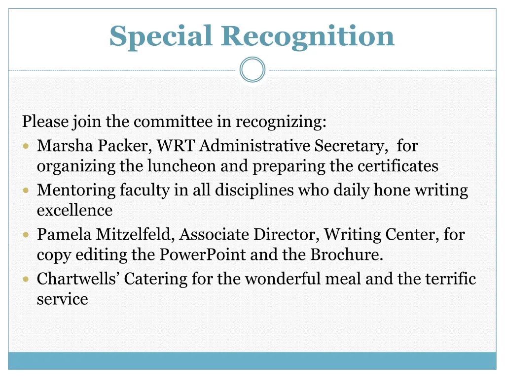 special recognition