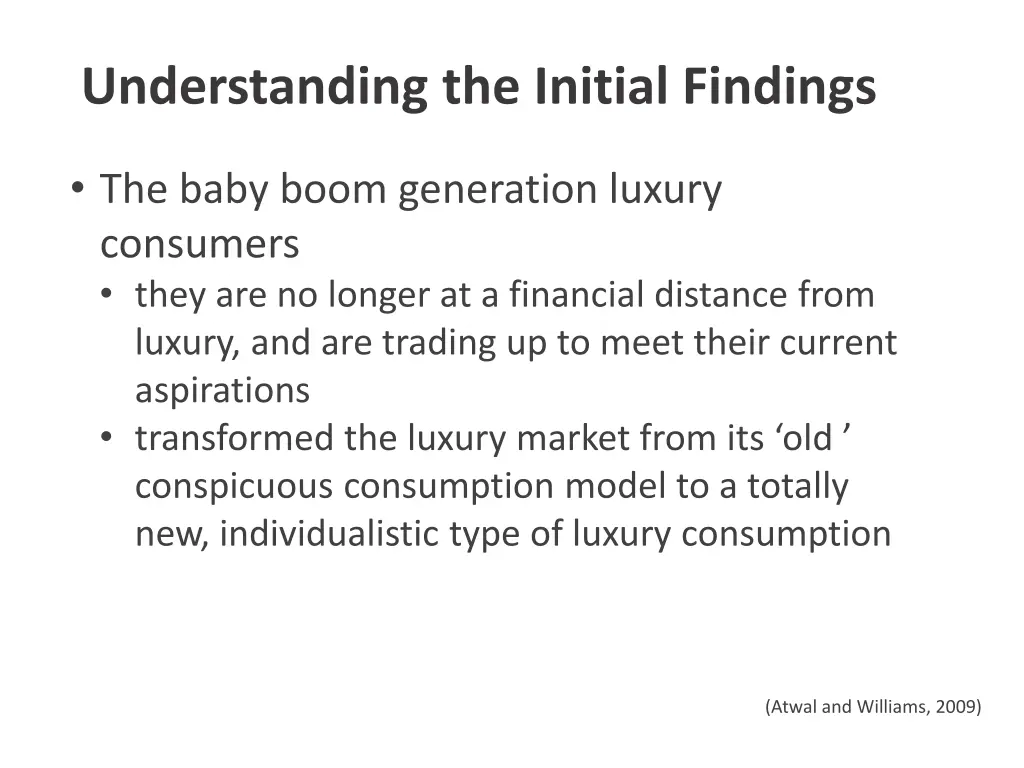 understanding the initial findings