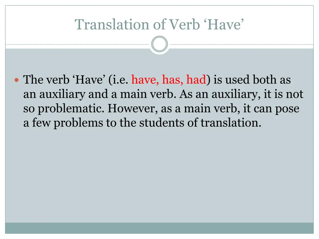 translation of verb have