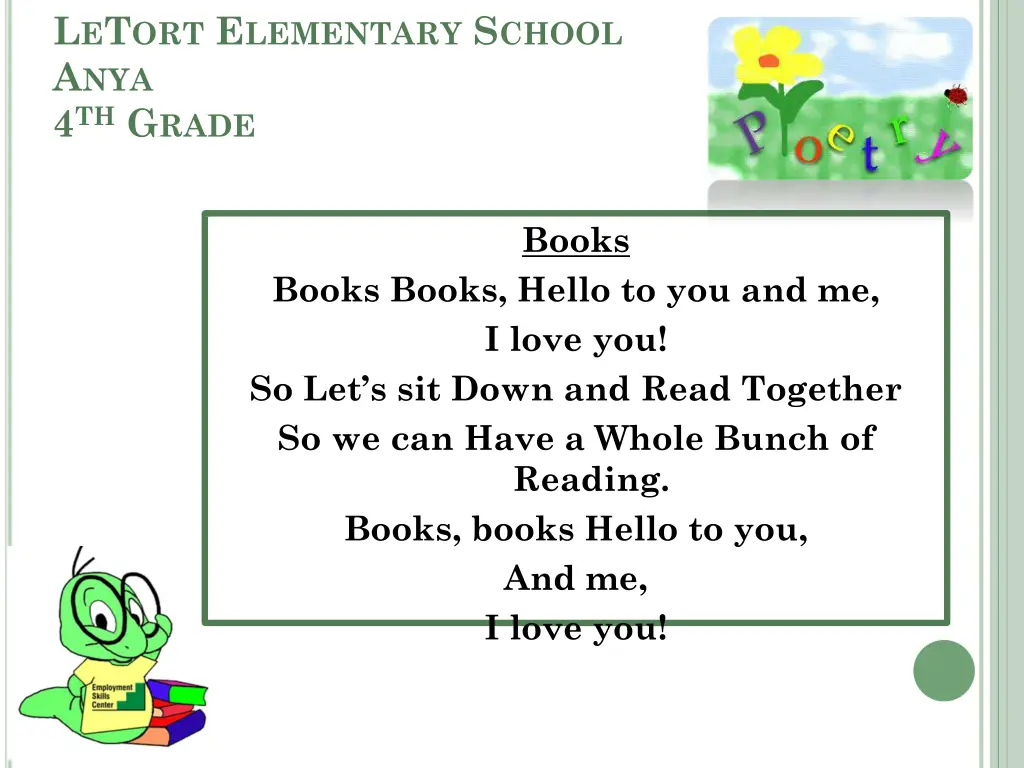 l e t ort e lementary s chool a nya 4 th g rade