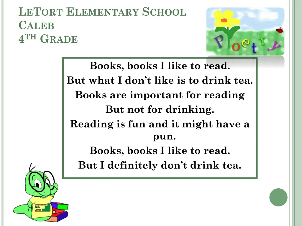 l e t ort e lementary s chool c aleb 4 th g rade