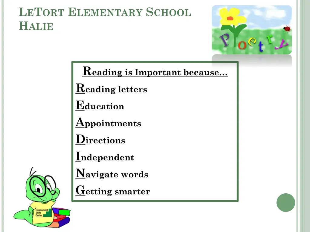 l e t ort e lementary s chool h alie