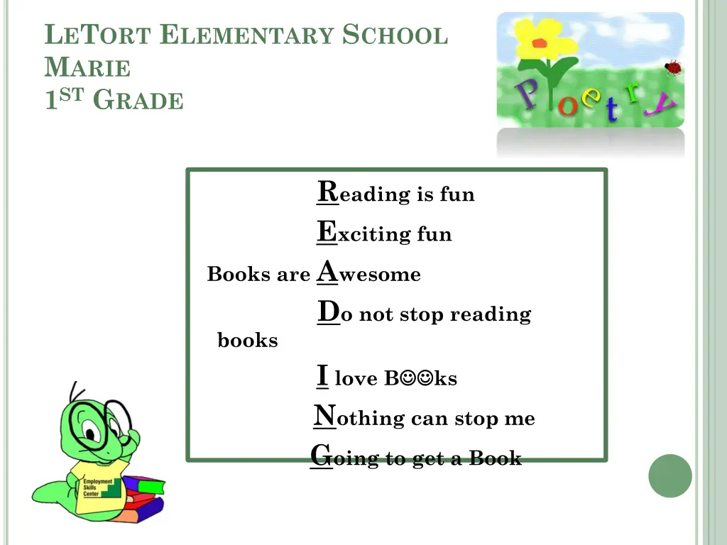 l e t ort e lementary s chool m arie 1 st g rade