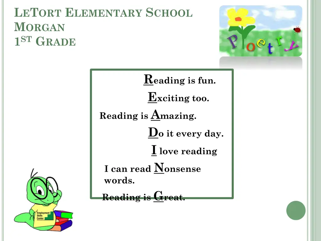 l e t ort e lementary s chool m organ 1 st g rade