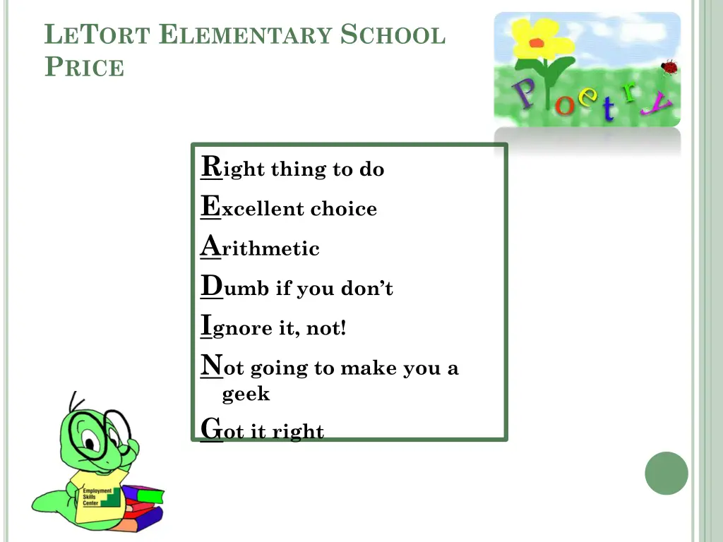 l e t ort e lementary s chool p rice