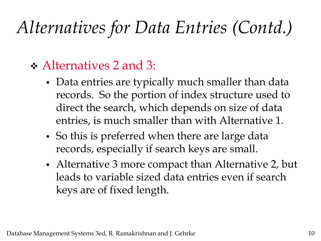 alternatives for data entries contd 1